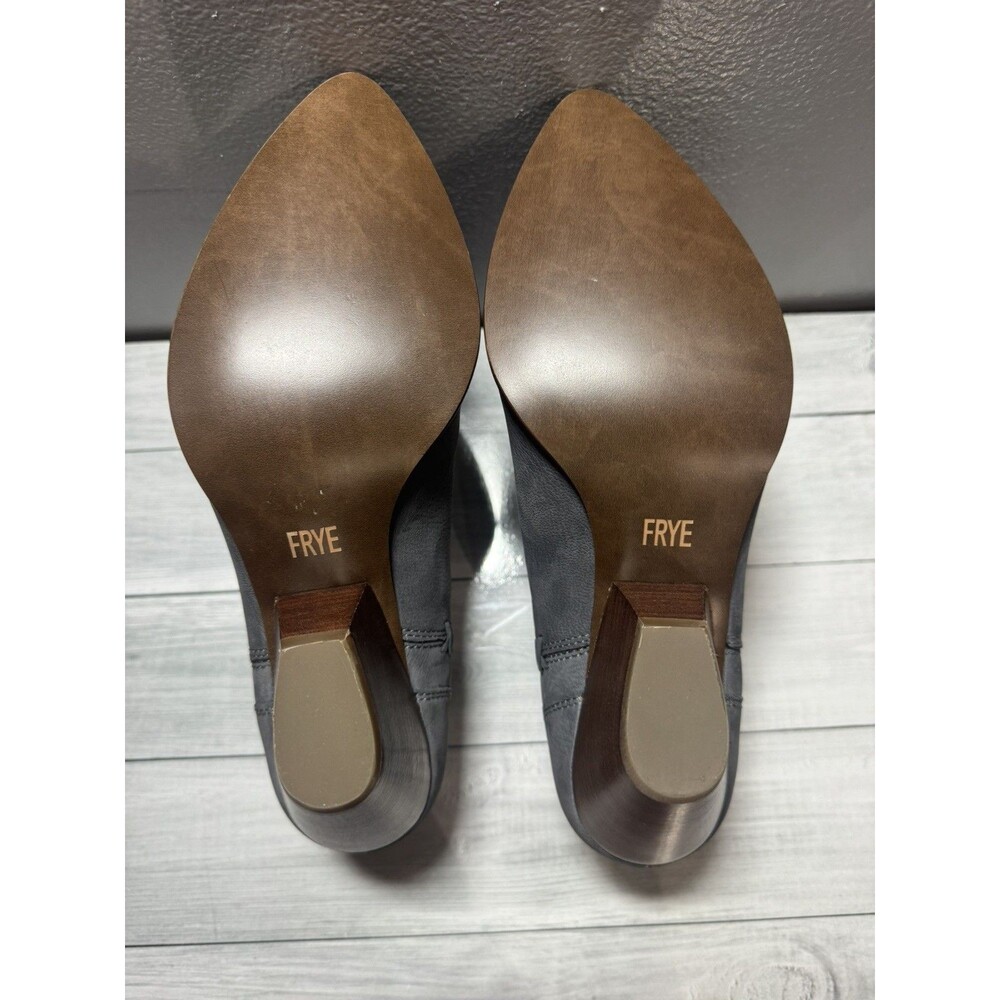 FRYE Reina Cut Out Short Gray Leather Slip On Womens Bootie Boots Size 10M 78394